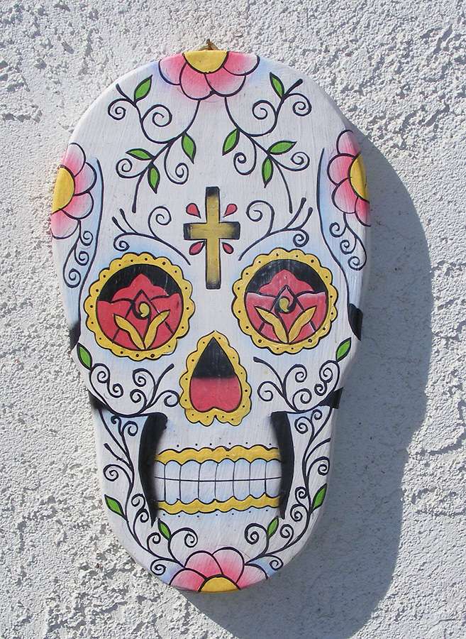 sugar skulls day of dead tattoos. Sugar Skull Mask Plaque Day of
